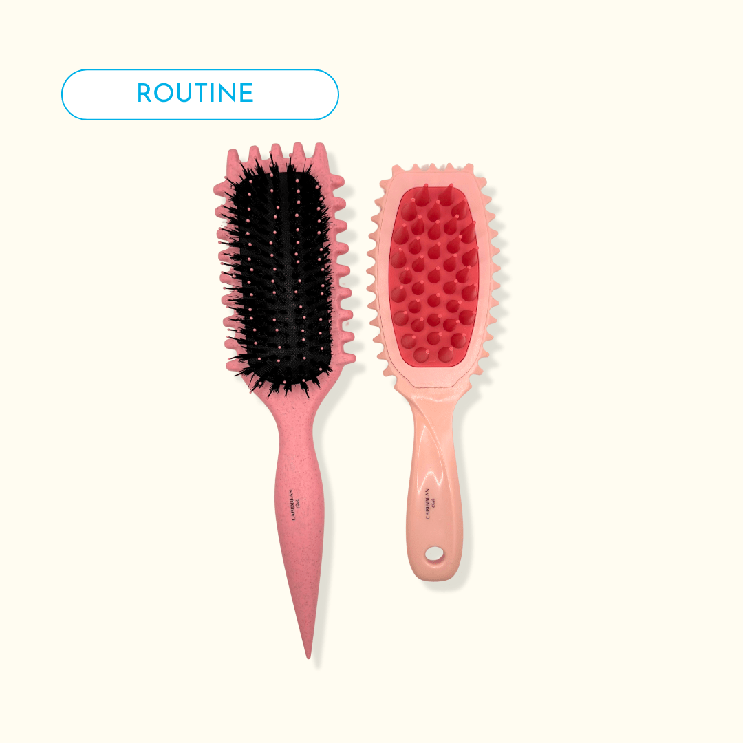Brosse cuir chevelu massante/stimulante + Brosse définition des boucles - Caribbean Curls