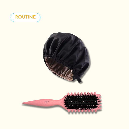 bonnet en satin et brosse definition des boucles